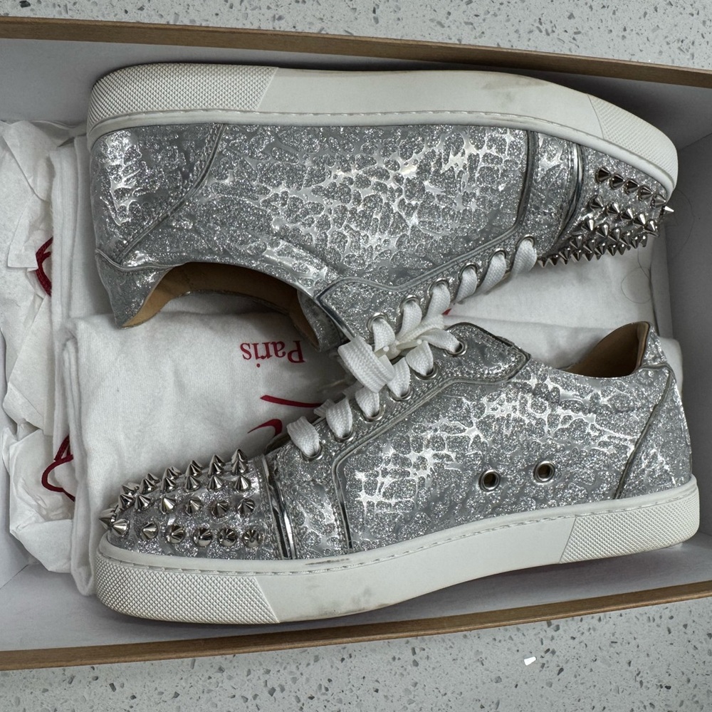 Silver Spiked Sneakers